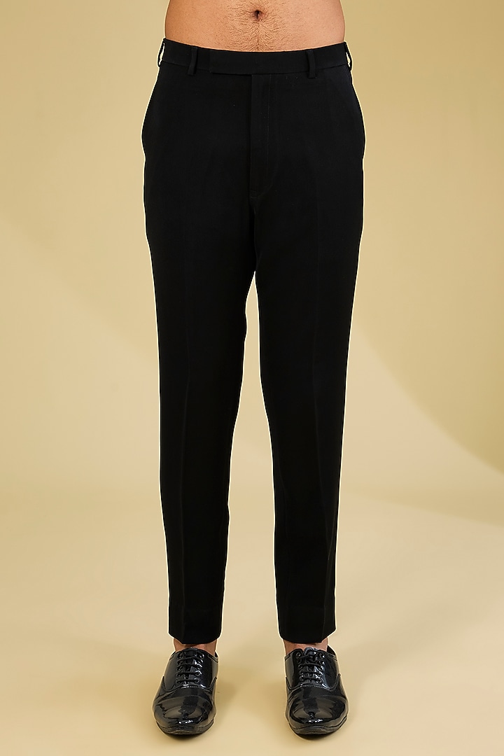 Black Velvet Tuxedo Set by Sawan Gandhi Men at Pernia's Pop Up Shop