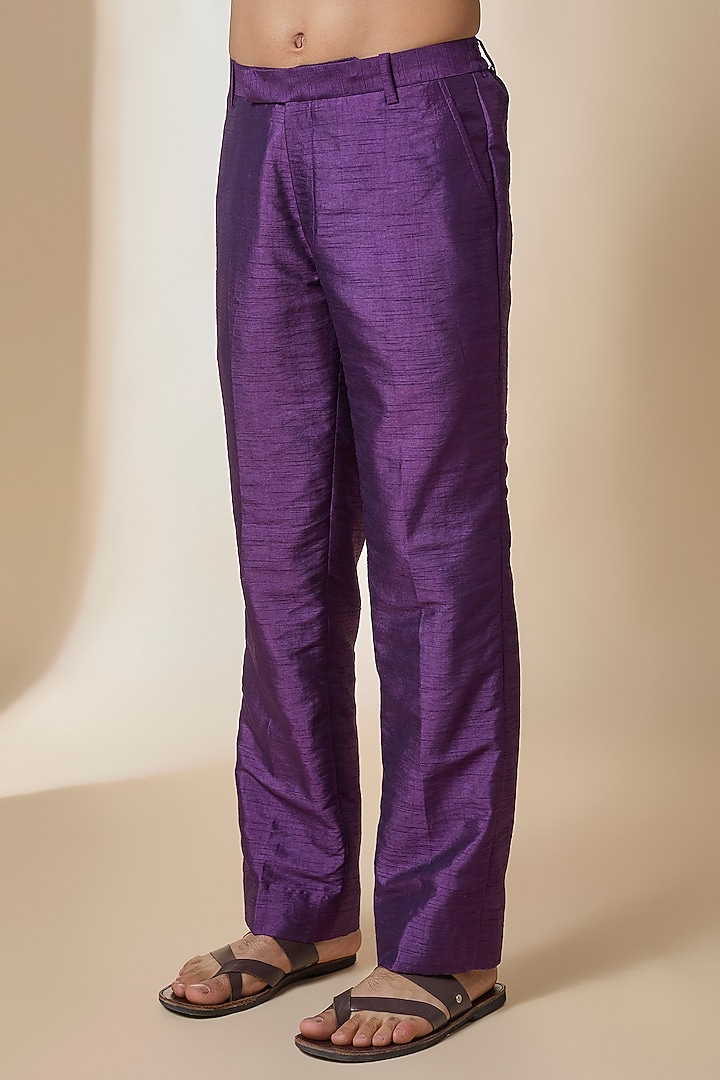 Wine Chanderi Kurta Set by Sawan Gandhi Men at Pernia's Pop Up Shop