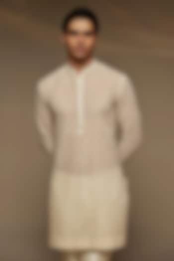Ivory Chanderi Kurta by Sawan Gandhi Men at Pernia's Pop Up Shop