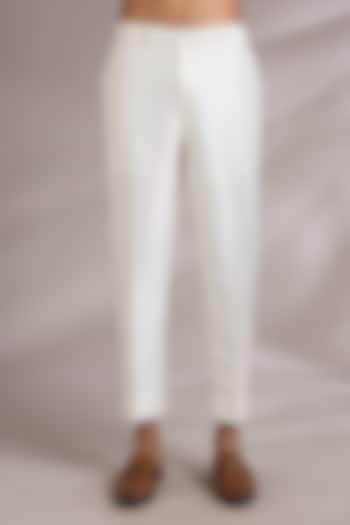 Ivory Linen Silk Pants by Sawan Gandhi Men at Pernia's Pop Up Shop
