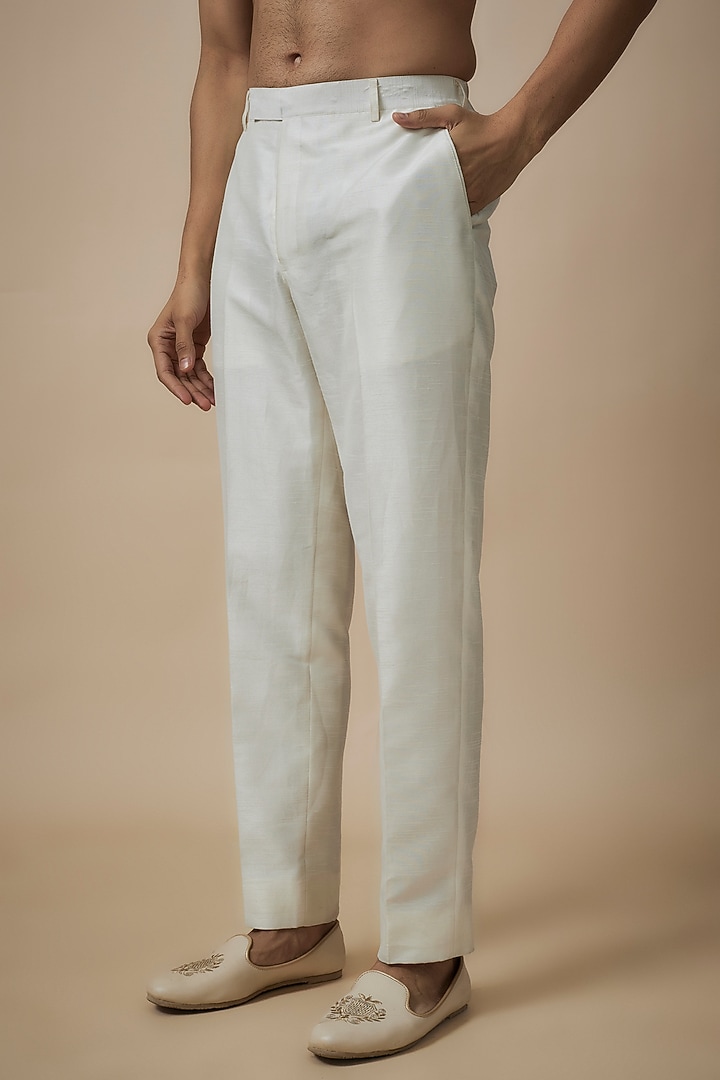 Ivory Silk Indowestern Set by Sawan Gandhi Men at Pernia's Pop Up Shop