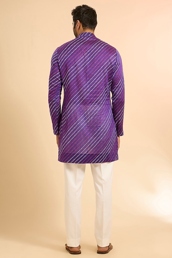 Purple Chanderi Kurta by Sawan Gandhi Men at Pernia's Pop Up Shop