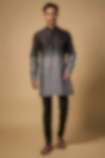 Blue Ombre Chanderi Kurta by Sawan Gandhi Men at Pernia's Pop Up Shop