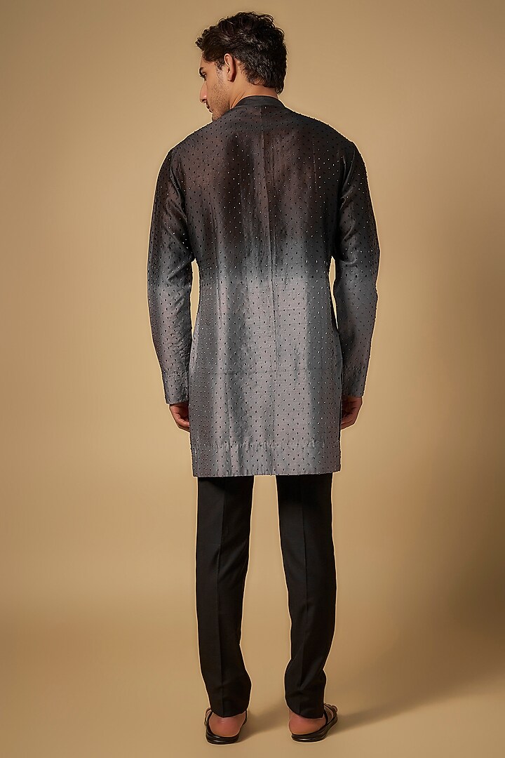 Blue Ombre Chanderi Kurta by Sawan Gandhi Men at Pernia's Pop Up Shop
