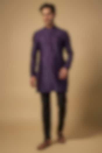 Wine Silk Kurta by Sawan Gandhi Men at Pernia's Pop Up Shop