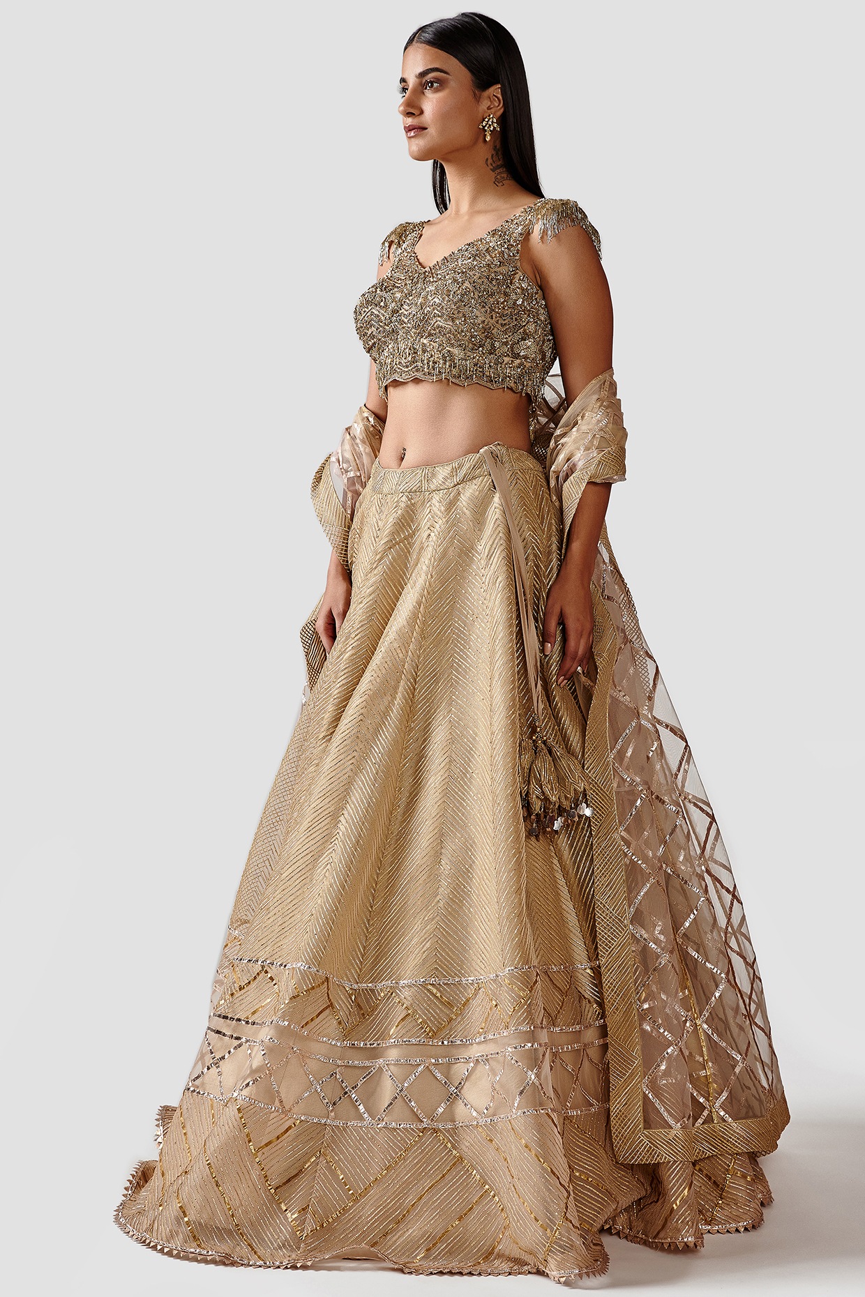 Have A Look At Our Newest Golden Bridal Lehenga Collection