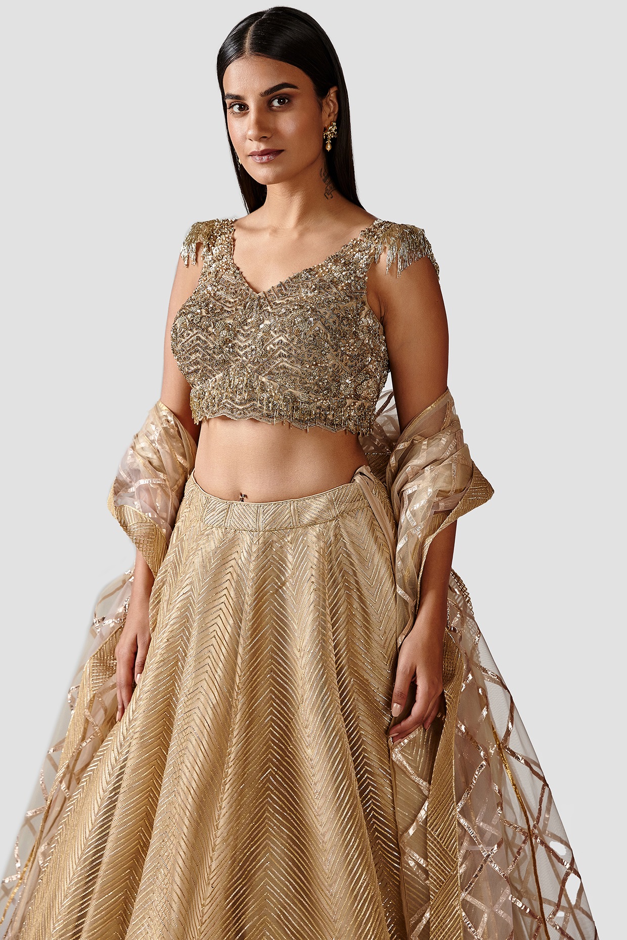 Baby Pink and Gold Lehenga Set – TheStylease.com