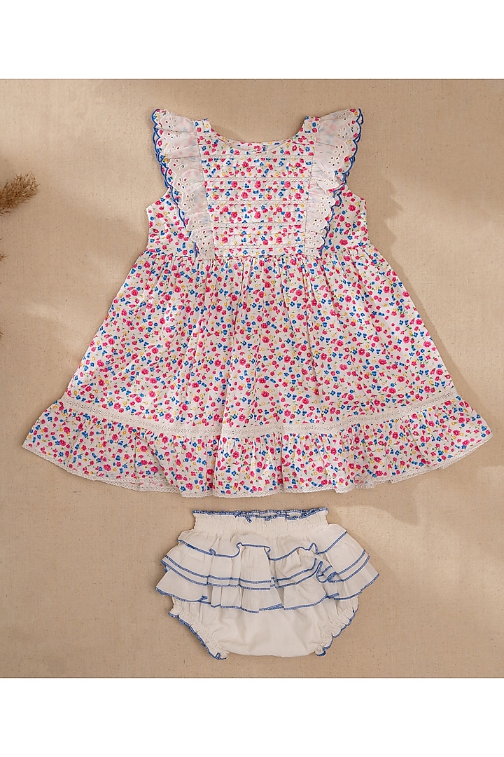 Pink Organic Cotton Floral Printed Dress For Girls by Swoon baby at Pernia's Pop Up Shop