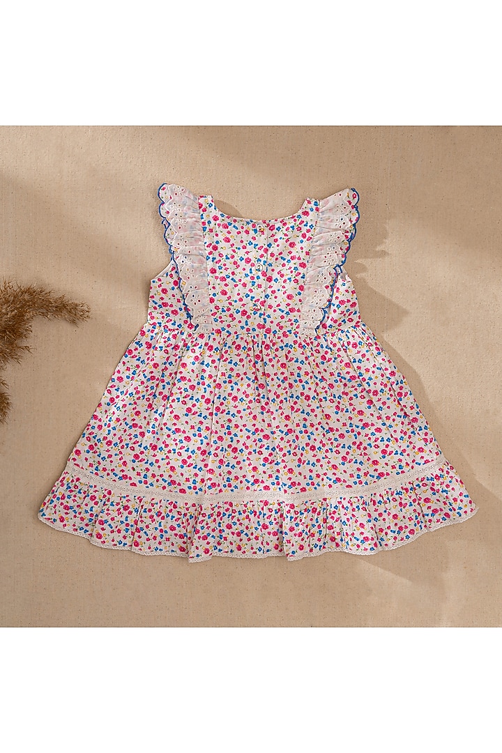 Pink Organic Cotton Floral Printed Dress For Girls by Swoon baby at Pernia's Pop Up Shop