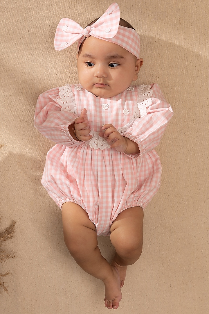 Pink Organic Cotton Romper For Girls by Swoon baby at Pernia's Pop Up Shop