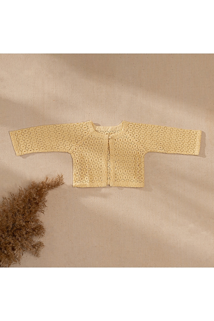 Yellow Organic Cotton Cardigan For Girls by Swoon baby