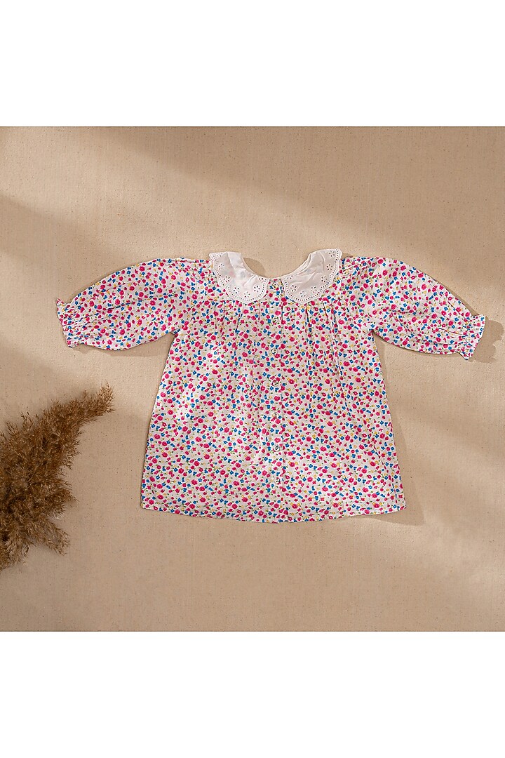 Pink Organic Cotton Floral Printed Dress For Girls by Swoon baby at Pernia's Pop Up Shop