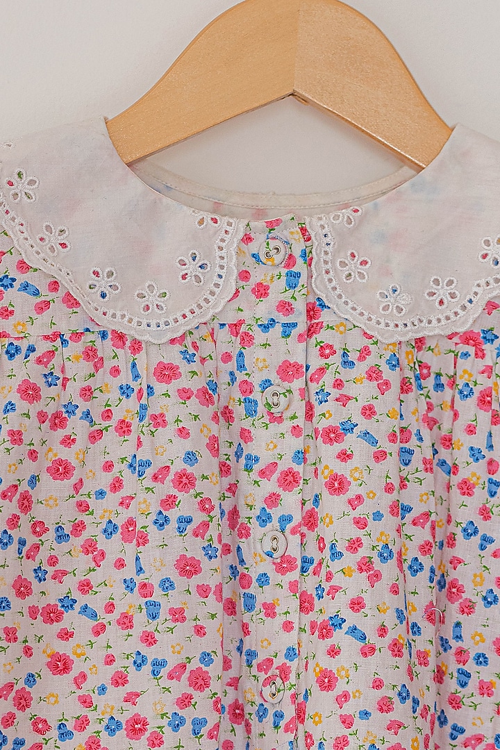Pink Organic Cotton Floral Printed Dress For Girls by Swoon baby at Pernia's Pop Up Shop