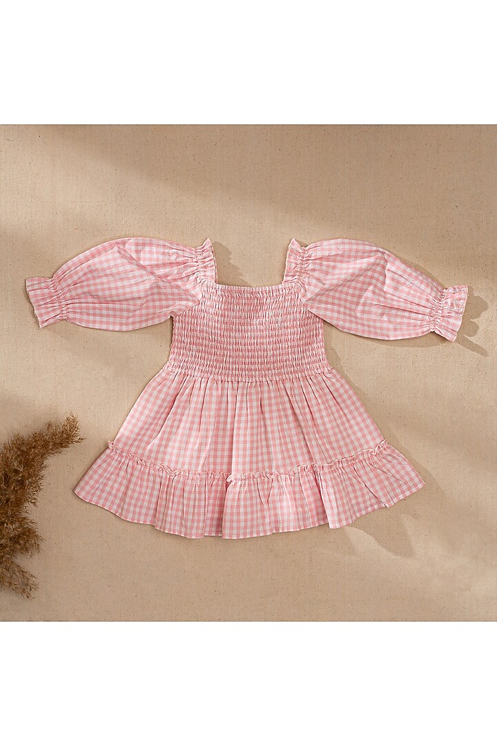 Pink Organic Cotton Hand Embroidered Dress For Girls by Swoon baby at Pernia's Pop Up Shop