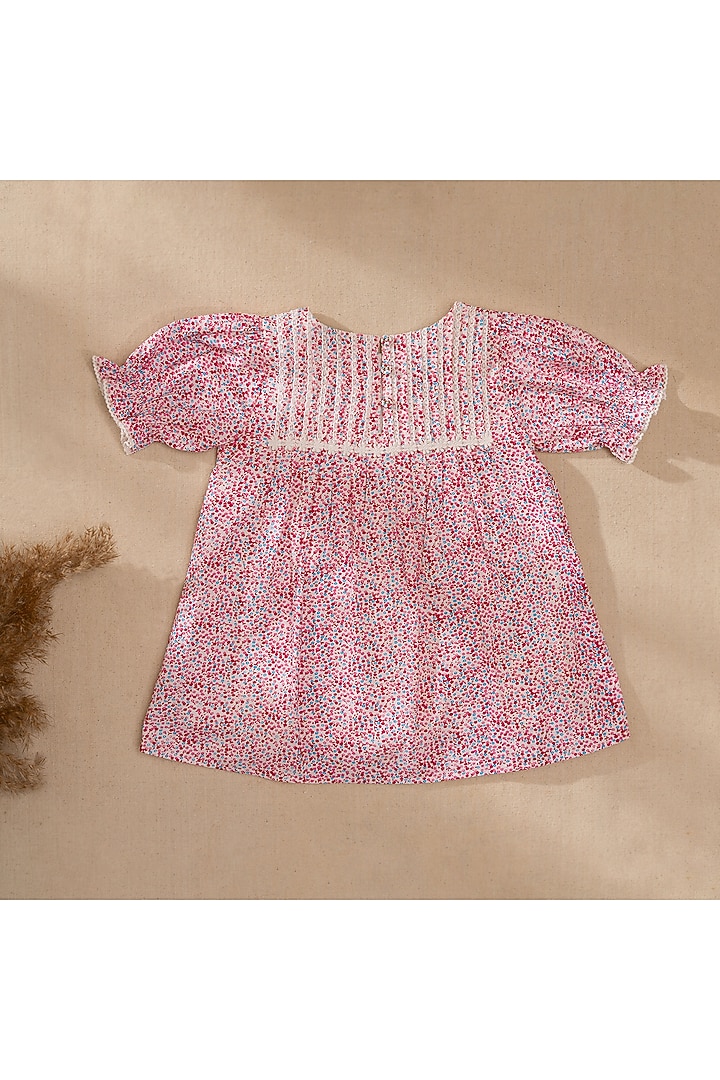 Pink Organic Cotton Floral Printed Dress For Girls by Swoon baby at Pernia's Pop Up Shop