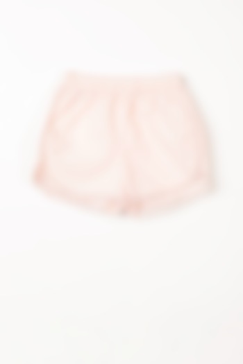 Pink Scalloped Lace Shorts For Girls by Swoon baby