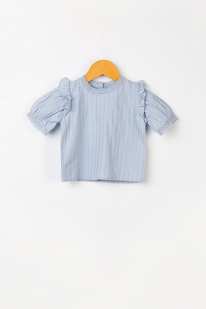 Blue Ruffled Top For Girls by Swoon baby