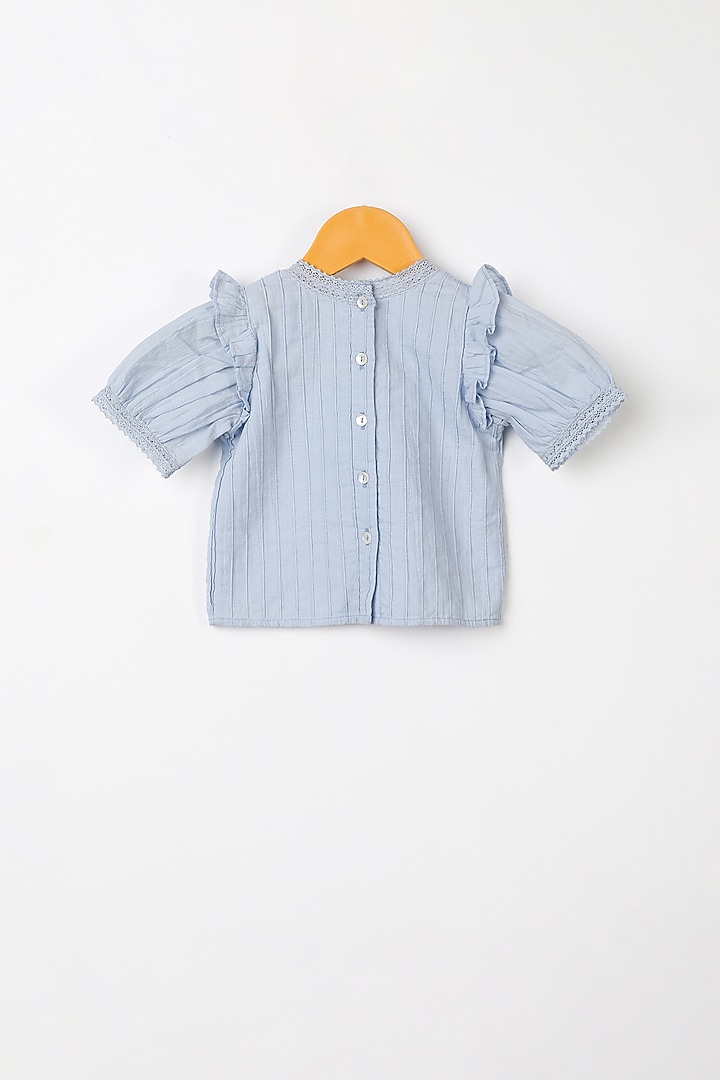 Blue Ruffled Top For Girls by Swoon baby at Pernia's Pop Up Shop