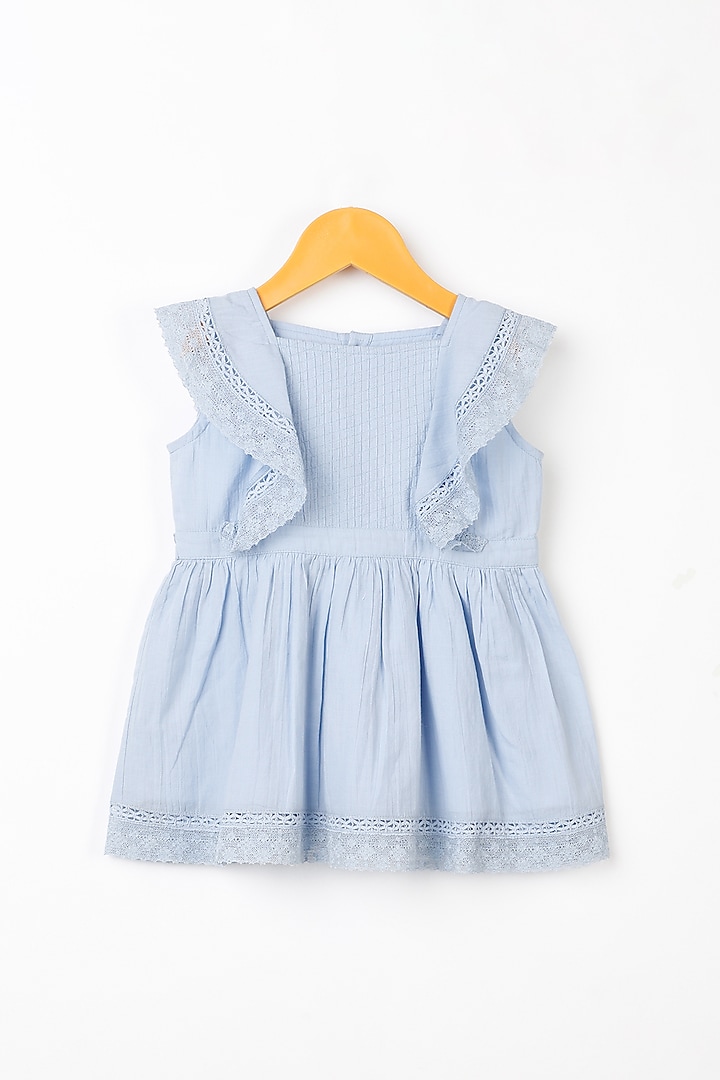 Blue Ruffled Dress For Girls by Swoon baby