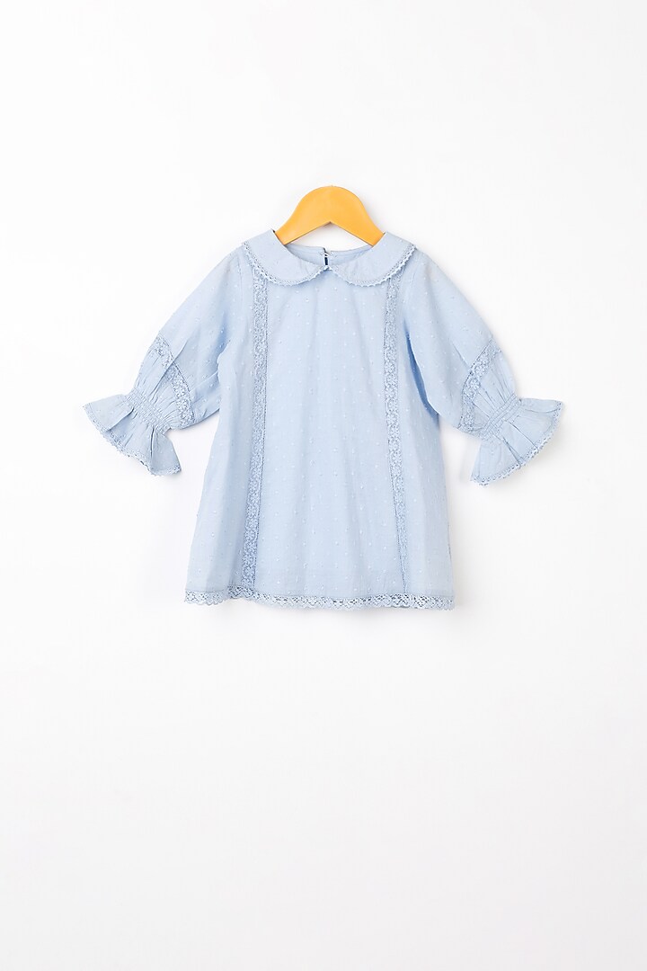 Blue Organic Cotton Dress For Girls by Swoon baby