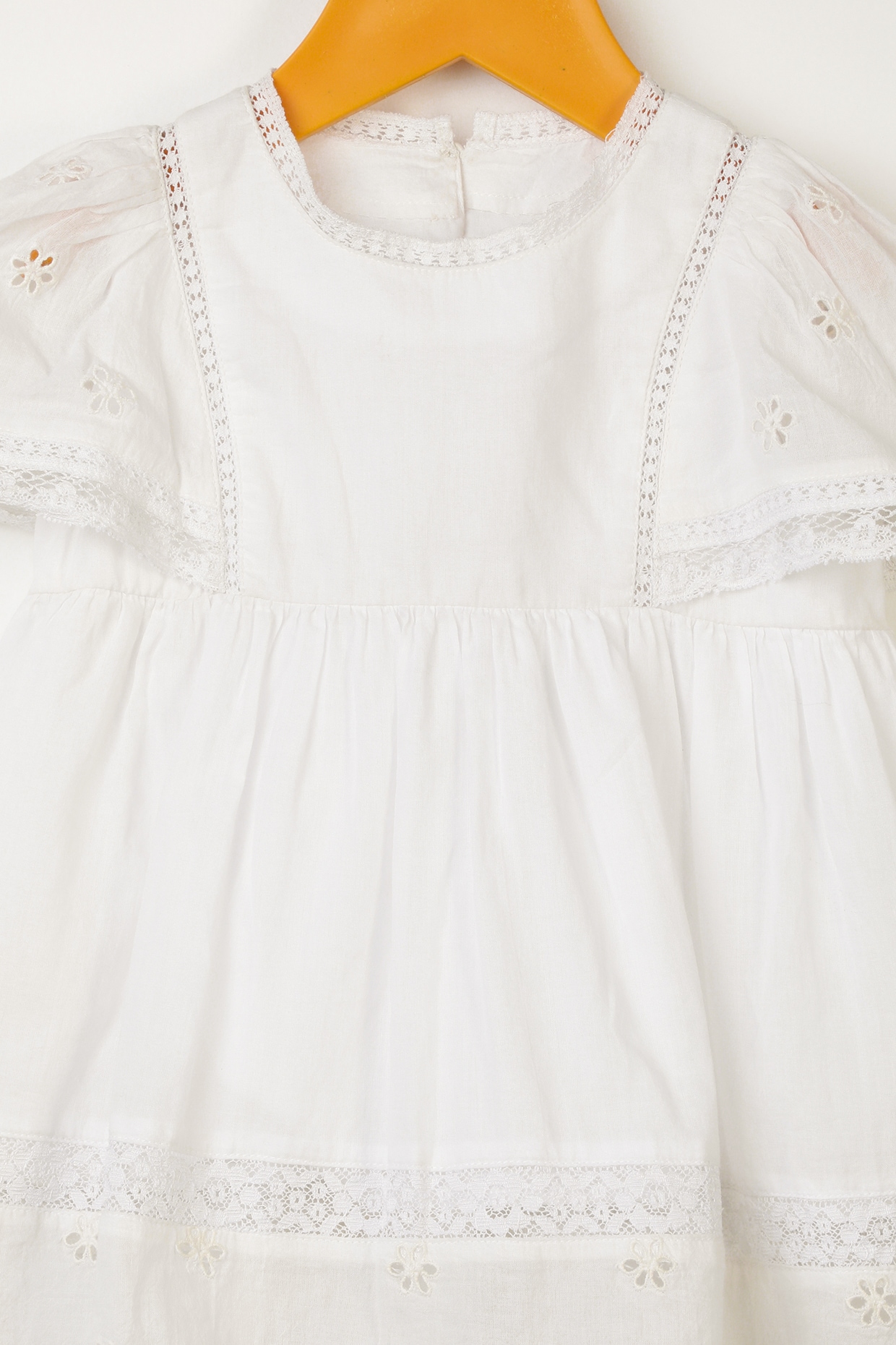 White embroidered shift fashion dress