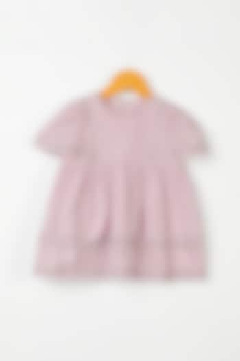 Lavender Embroidered Shift Dress For Girls by Swoon baby