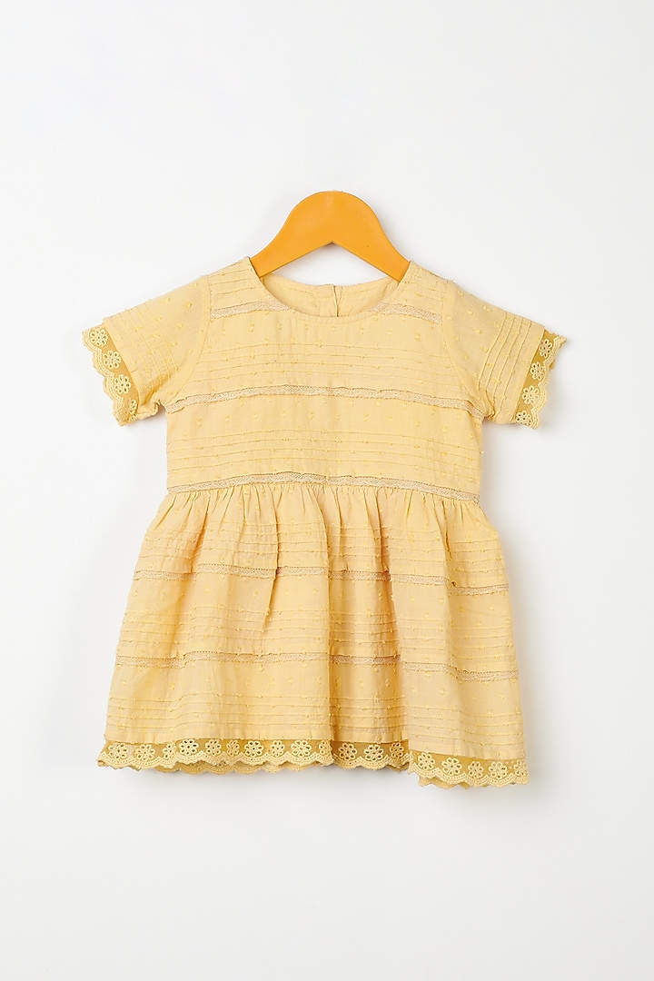 Yellow Organic Cotton Dress For Girls by Swoon baby
