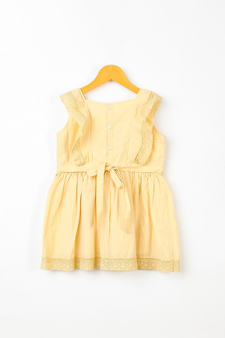 Yellow Organic Cotton Ruffled Dress For Girls by Swoon baby at Pernia's Pop Up Shop