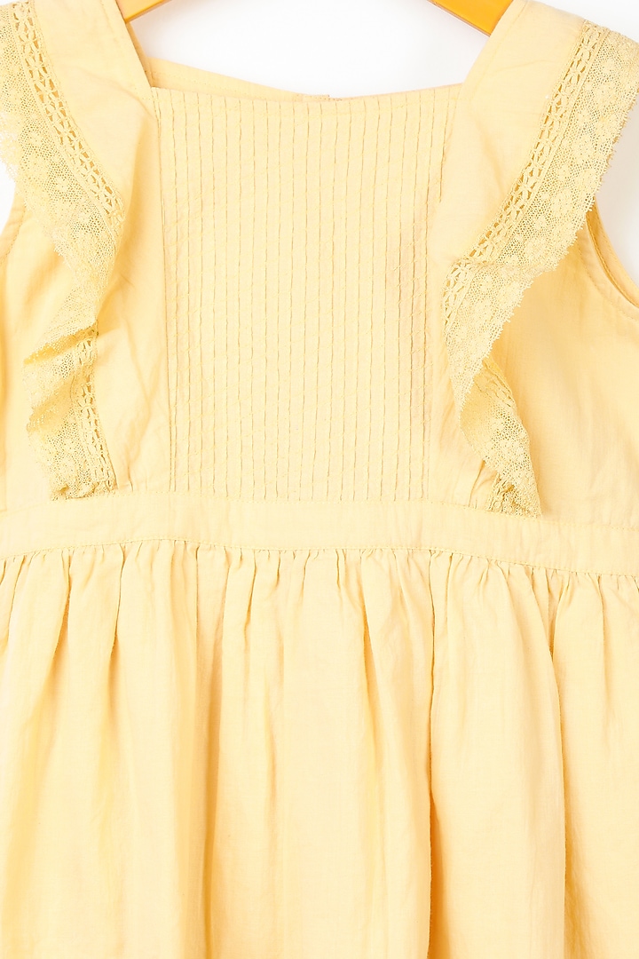 Yellow Organic Cotton Ruffled Dress For Girls by Swoon baby at Pernia's Pop Up Shop