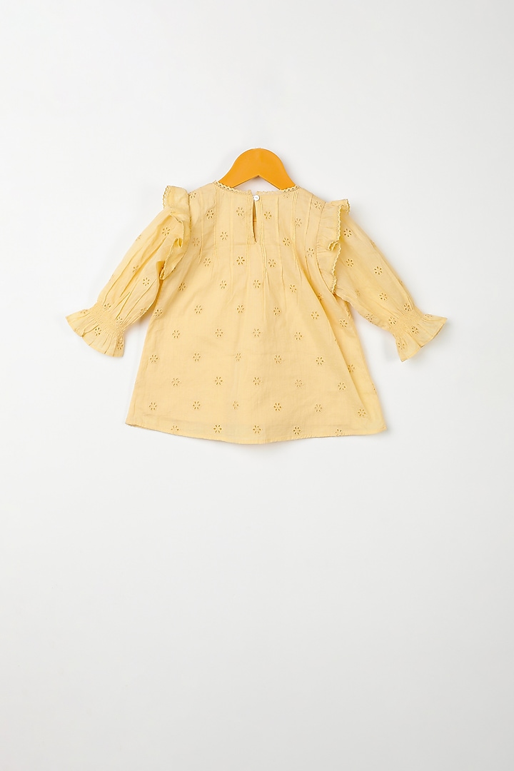 Yellow Embroidered Shift Dress For Girls by Swoon baby at Pernia's Pop Up Shop