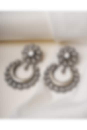 Oxidised Silver Finish Chandbali Earrings In Sterling Silver by Swadeshi Pitara at Pernia's Pop Up Shop