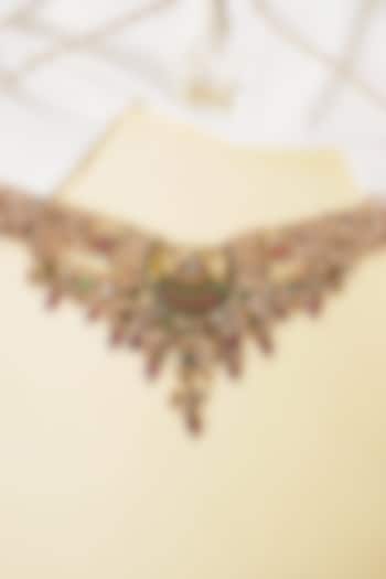 Gold Finish Freshwater Pearl Handcrafted Choker Necklace In Sterling Silver by Swadeshi Pitara at Pernia's Pop Up Shop