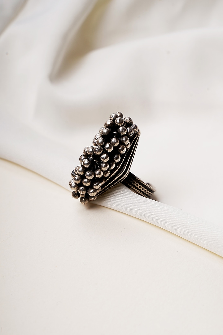 Oxidised Finish Ghungroo Ring In Sterling Silver by Swadeshi Pitara at Pernia's Pop Up Shop