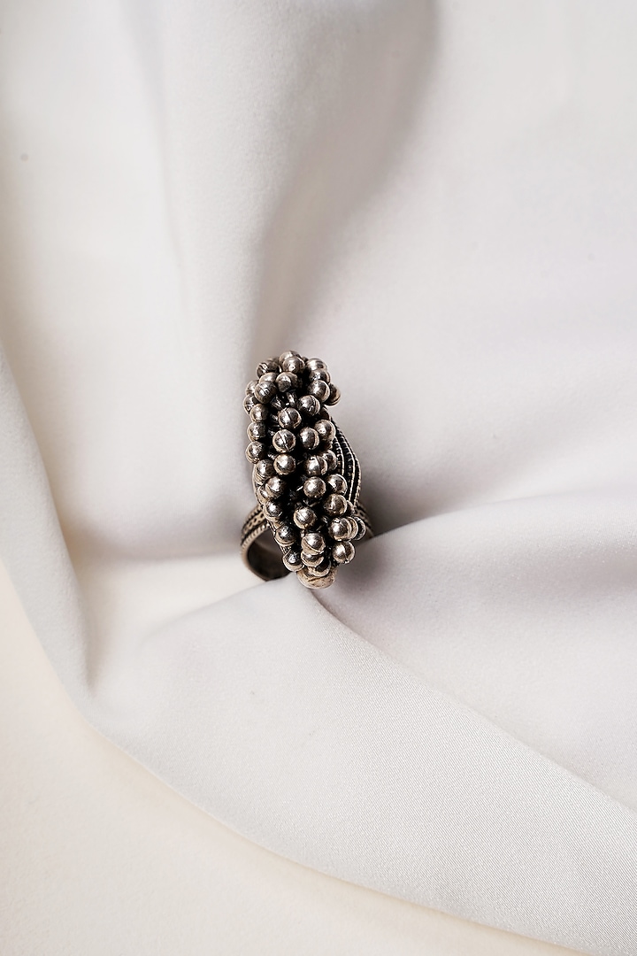 Oxidised Finish Ghungroo Ring In Sterling Silver by Swadeshi Pitara at Pernia's Pop Up Shop