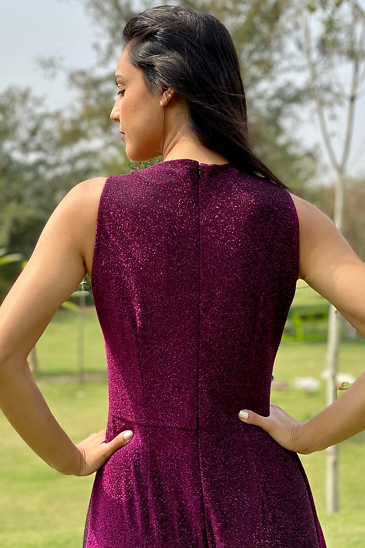 Purple Lurex Jumpsuit by Swatee Singh at Pernia's Pop Up Shop