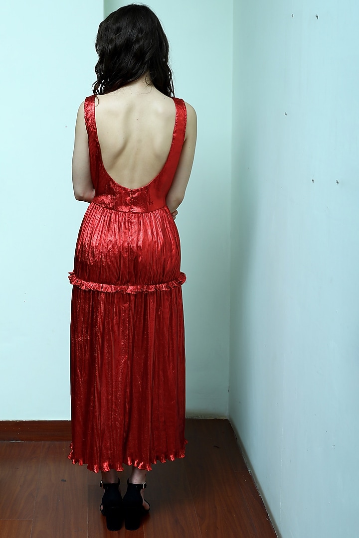 Red Fit & Flare Vacation Dress by Swatee Singh at Pernia's Pop Up Shop