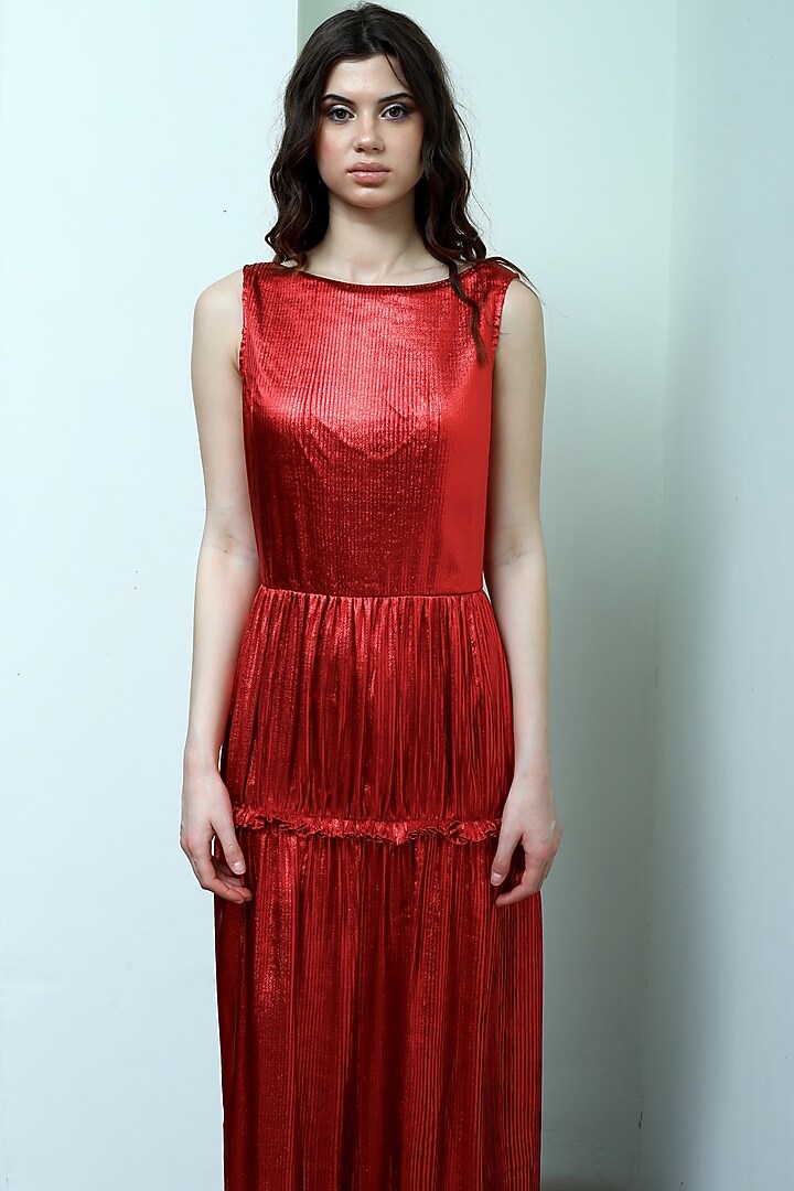 Red Fit & Flare Vacation Dress by Swatee Singh at Pernia's Pop Up Shop