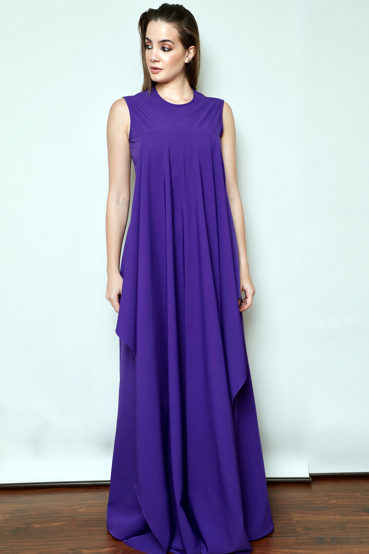 Purple Draped Jumpsuit by Swatee Singh at Pernia's Pop Up Shop