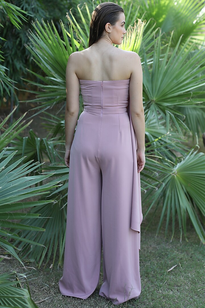 Blush Pink Draped Jumpsuit by Swatee Singh at Pernia's Pop Up Shop