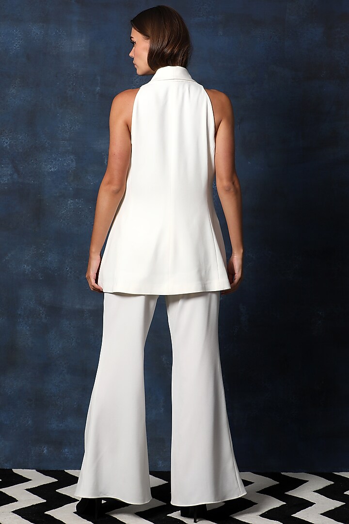 Ivory Heavy Crepe Blazer Set by Swatee Singh at Pernia's Pop Up Shop