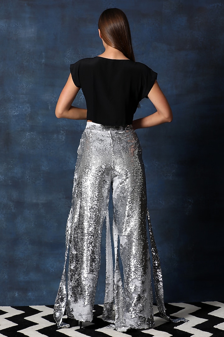 Silver Sequins Co-Ord Set by Swatee Singh at Pernia's Pop Up Shop