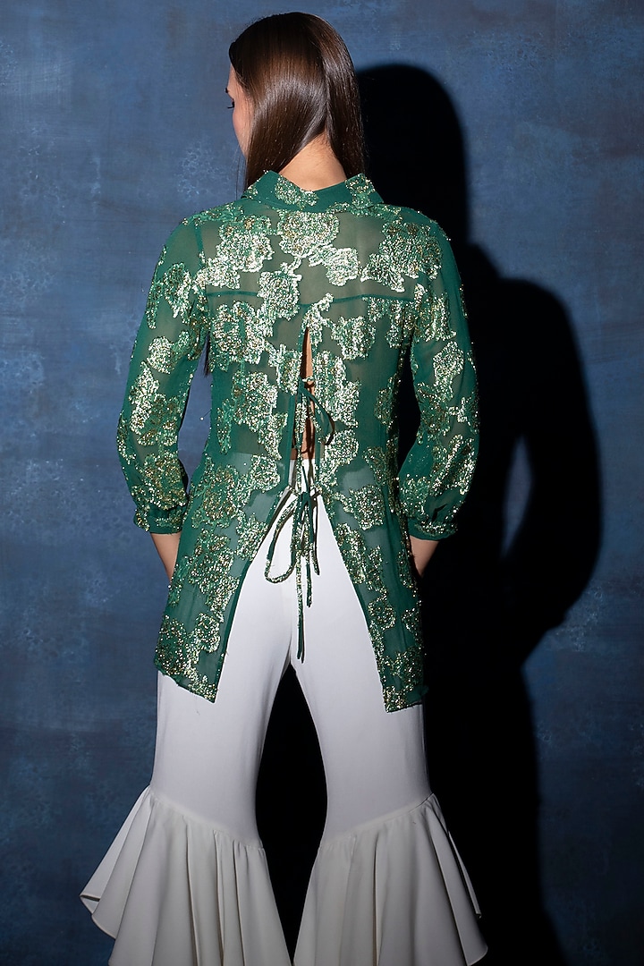 Amazon Green Georgette Top by Swatee Singh at Pernia's Pop Up Shop