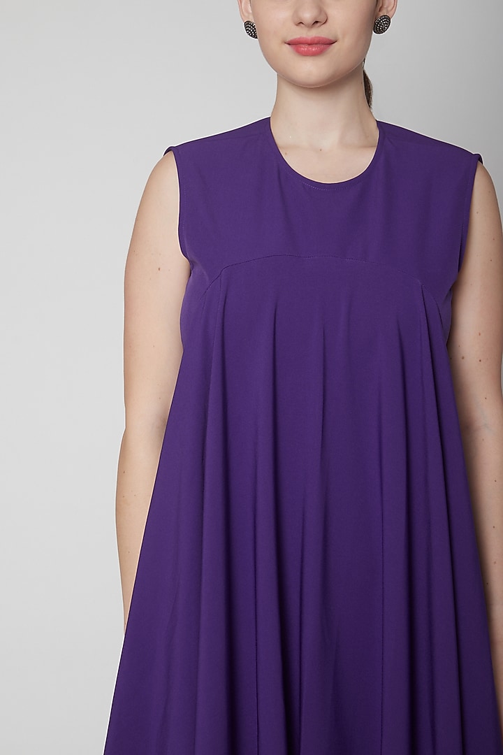Purple Jumpsuit With Flag Drape by Swatee Singh at Pernia's Pop Up Shop