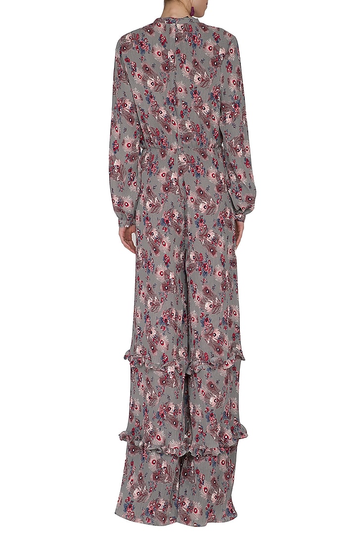 Multi Colored Pleated Wide Leg Jumpsuit by Swatee Singh at Pernia's Pop Up Shop