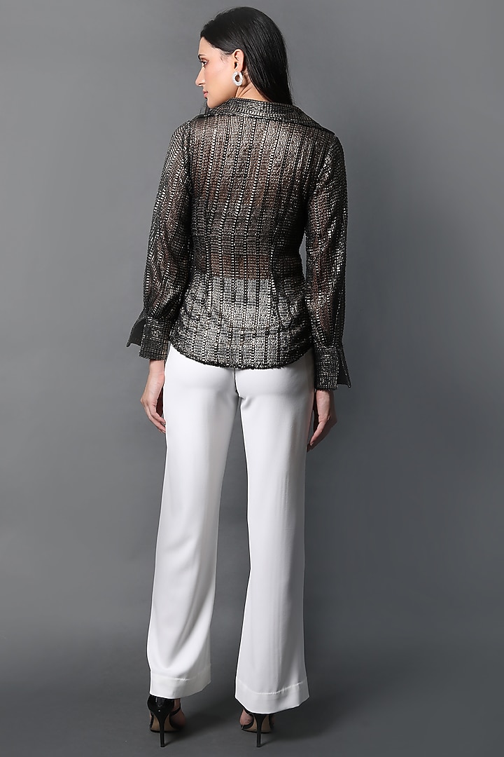 Ivory Heavy Crepe Pant Set by Swatee Singh at Pernia's Pop Up Shop