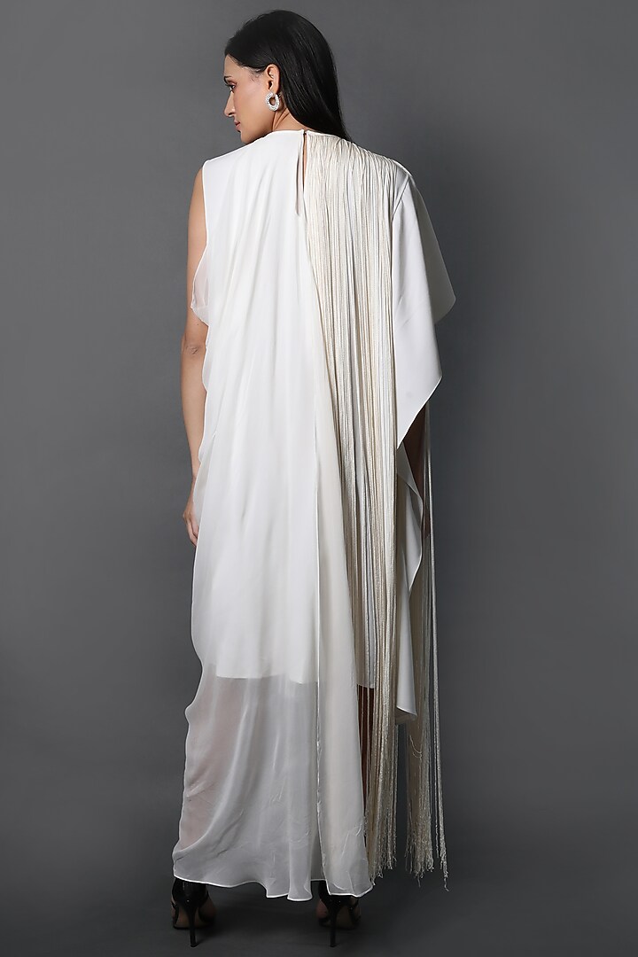 White Heavy Crepe Vacation Dress by Swatee Singh at Pernia's Pop Up Shop