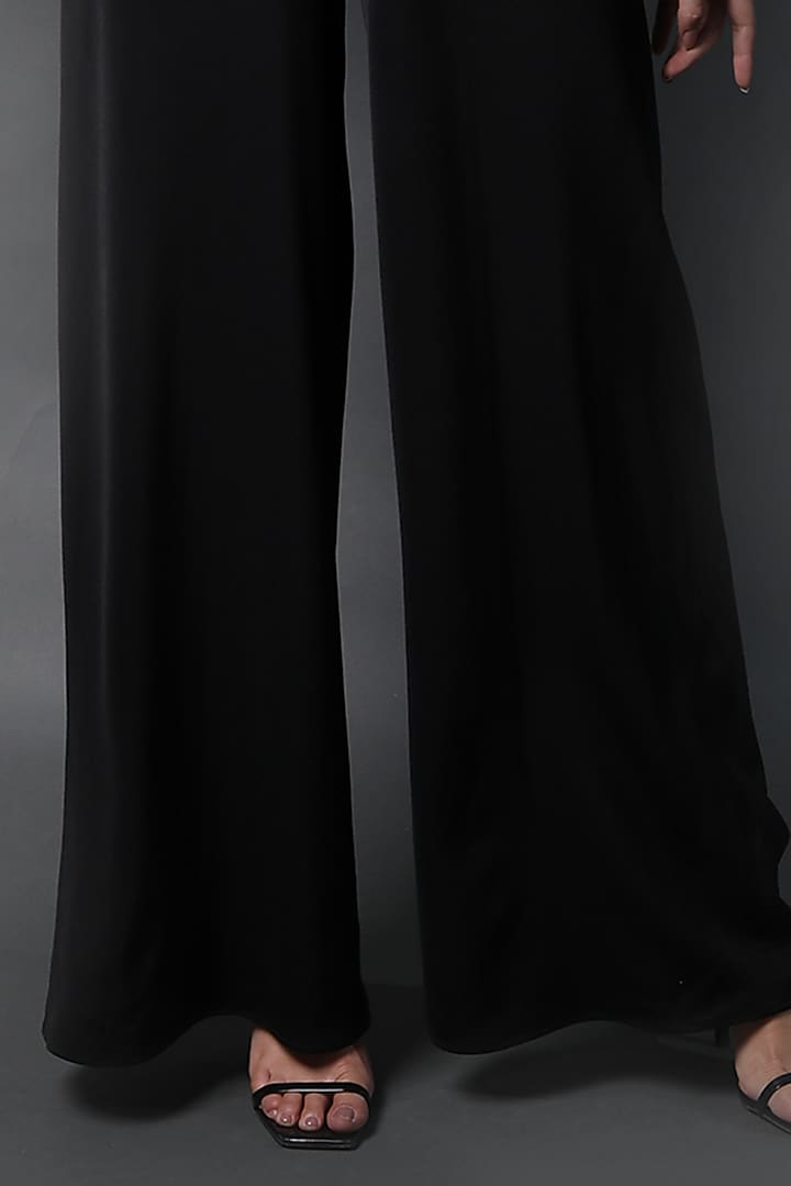 Black Heavy Crepe Jumpsuit by Swatee Singh at Pernia's Pop Up Shop