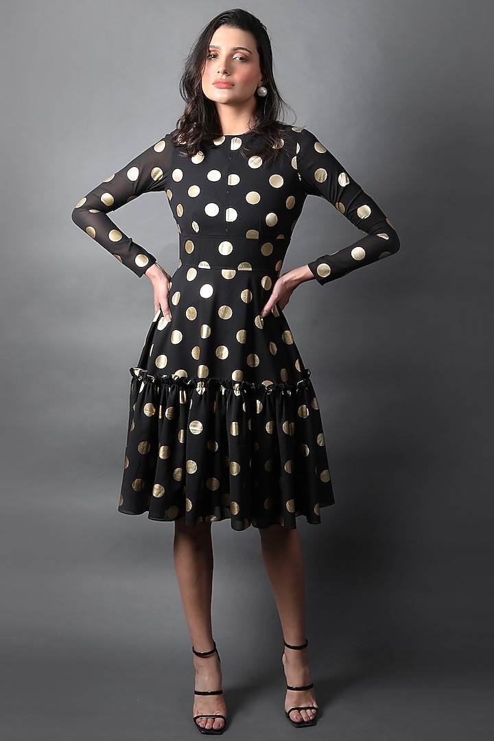 Black Georgette Vacation Dress by Swatee Singh at Pernia's Pop Up Shop