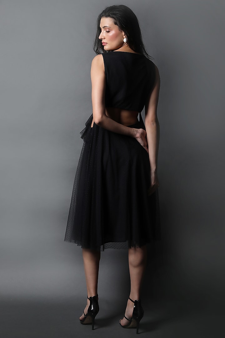 Black Polka Dot Lace Vacation Dress by Swatee Singh at Pernia's Pop Up Shop