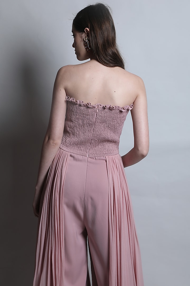 Pink Draped Jumpsuit by Swatee Singh at Pernia's Pop Up Shop